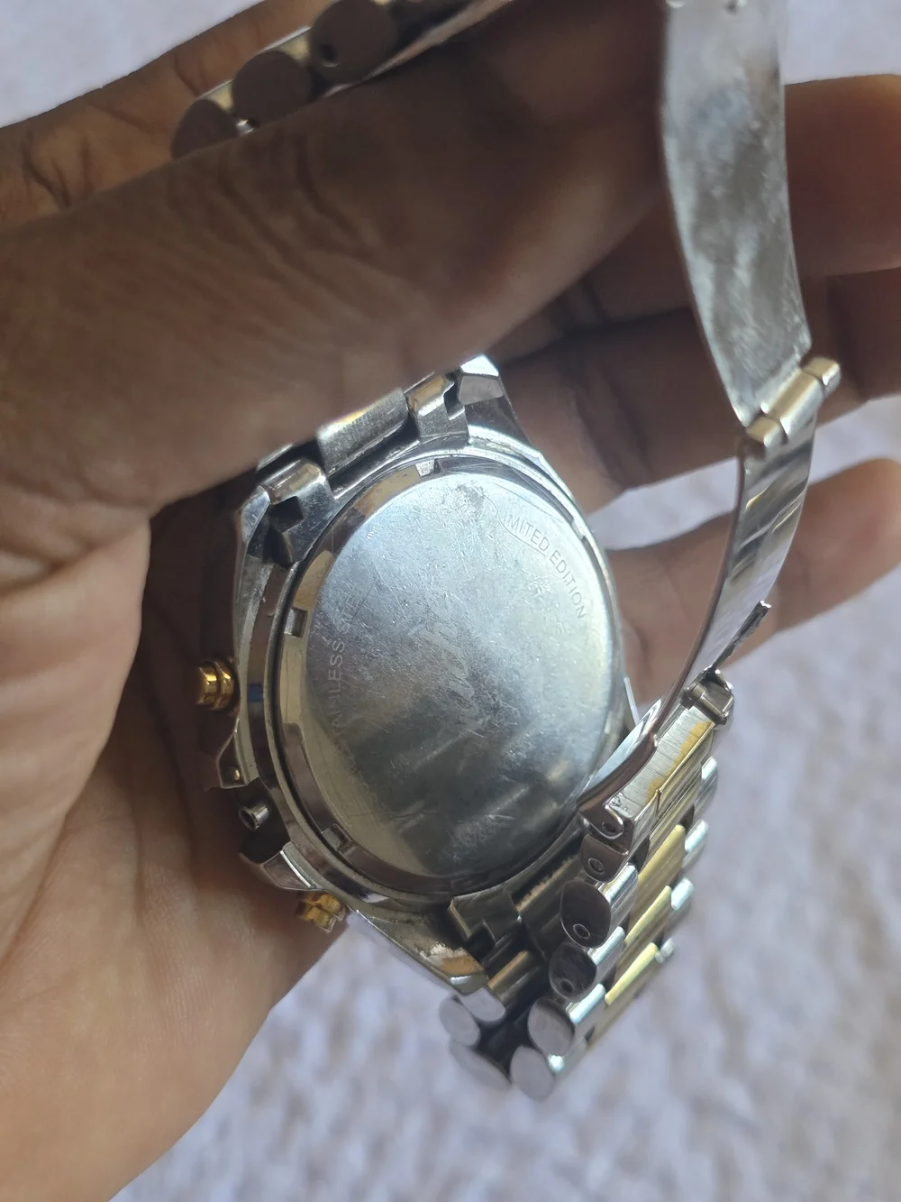 Miche Two-Tone Gold and Silver Men's Bracelet Watch Need Battery